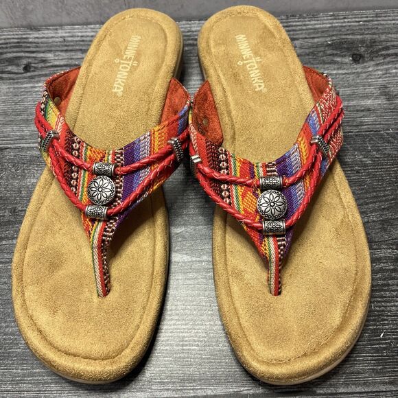NEW MINNIE TONKA Flip Flop Sandals Sz 9 Women 500982 Aztec - Picture 2 of 7